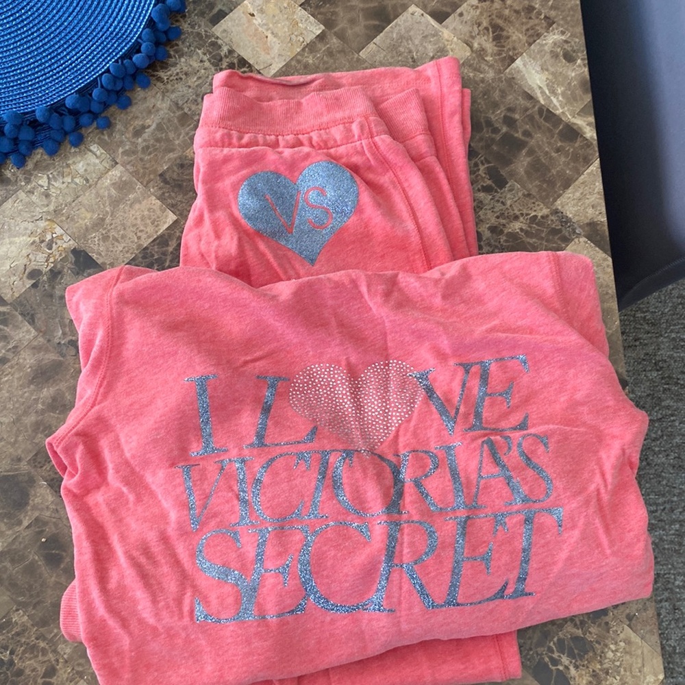 Victoria Secret zip hoodie and pant set